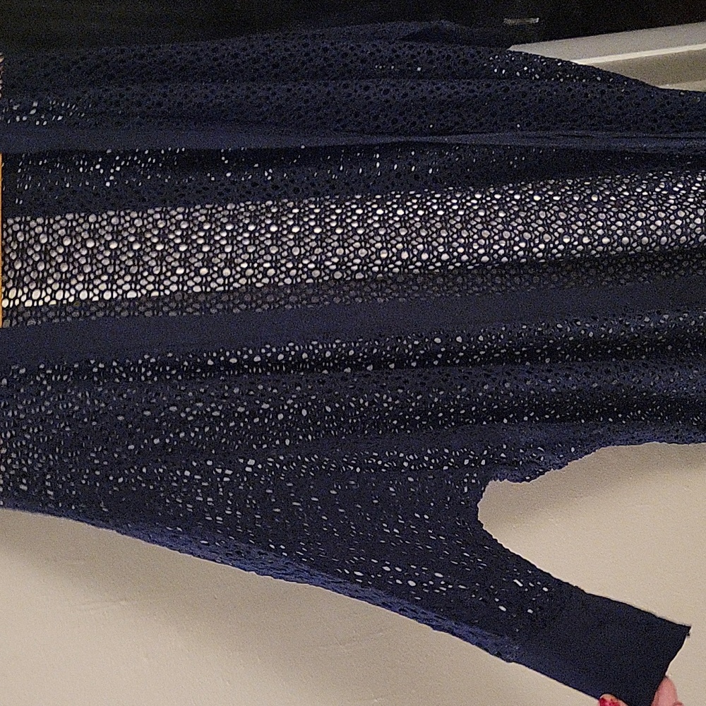 Unique Open Weave Crochet Like Open Front Cardiga… - image 3